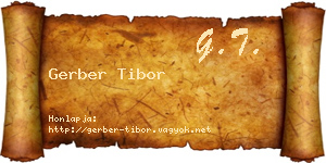 Gerber Tibor névjegykártya